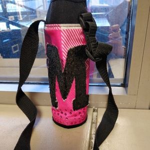 Monogrammed "M" Pink water bottle holder  JUSTICE
